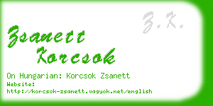 zsanett korcsok business card